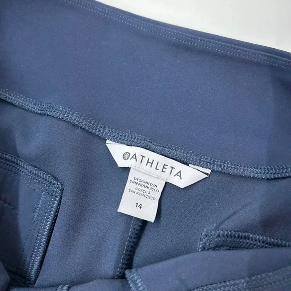 Athleta Endless High Rise Pants Women's 14 Navy Business Casual Travel - Picture 2 of 9